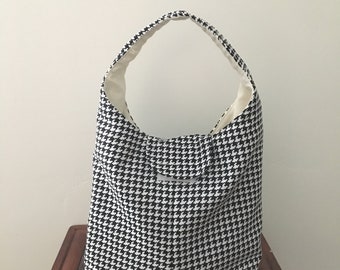 Lunch Bag Insulated Houndstooth Black and White