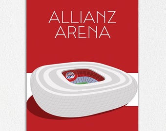Poster - Football stadium - Allianz Arena - Bayern Munich - Christmas gift wall art football fan