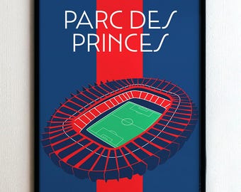 Lámina enmarcada – estadio de fútbol – Parc des Princes – PSG – regalo de Navidad