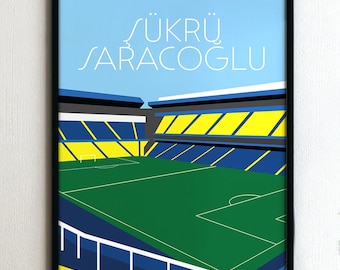 Framed poster - Football stadium - Şükrü Saracoğlu - Fenerbahçe - Christmas gift for football fan - wall art