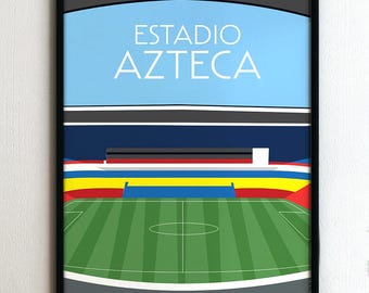 Framed poster - Football stadium - Estadio Azteca - Mexico - Christmas gift for football fan wall art