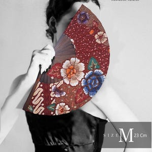 Elegant Wooden Folding Hand Fan – Handmade Fabric Fan for Summer, Weddings, Travel, Party Favor, Boho & Vintage Style