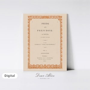 Book Cover Art Print of an antique copy of Pride and Prejudice novel. | Dear Alice Printable Art