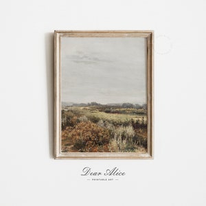 Autumn Landscape Painting | Sage Green Vintage Painting | Dear Alice Printable Wall Art