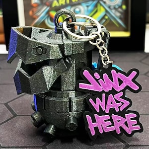 Jinx Grenade Keychain 3D Printed League of Legend Bomb Charm Gamer Desk Toy Backpack Clip LOL Fan Birthday Gamer Gift Jinx Cosplay Accessory