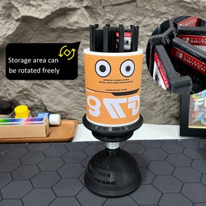 Splatoon Nintendo Switch Spielkartenhalter Rotating Lift Gaming Display Stand Anpassbare Aufkleber Kinder Switch Lagerung Videospiel Regal