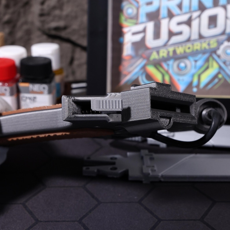 Anime prop swords toy with removable blades, designed with high-quality 3D printing, offering realistic action for cosplay fans. Ideal for display or cosplay events, featuring spring-loaded action for extra detail and interaction.