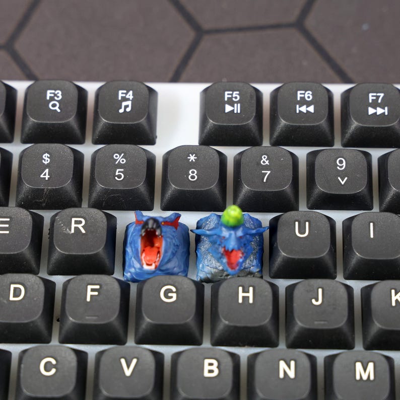 Monster Hunter keycap for mechanical keyboards with detailed 3D printed design, hand-painted craftsmanship, and tactile feel, perfect for fans of the Monster Hunter franchise and gamers looking to customize their keyboard setup.