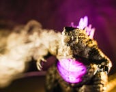 Godzilla Humidifier Atomic Breath Effect Magnet Built-in Battery Dynamic Light Home Decor, Collectors, Birthday Holiday Gift for MU Fans