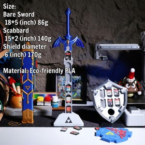 Caixa de armazenamento para cartão de jogo Zelda Sword & Shield - Caixa de PLA impressa em 3D, cartucho de cartão Switch, 12 slots, TOTK, BOTW, presente de Natal para jogadores