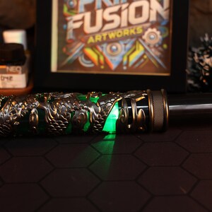 ABS plastic Monkey King staff with colorful LED lights and dynamic air-control function, ideal for cosplay enthusiasts, fantasy Replica collectors, and gamers who want a rechargeable, immersive prop for performances or display.
