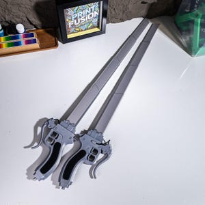 Anti Titan Sword Replica Dual-Wield FDM 3D Printed Prop Sword Decor Toy PLA Perfect for Fans Cosplay Perfect Gamer Gift Swords Props Toy image 10