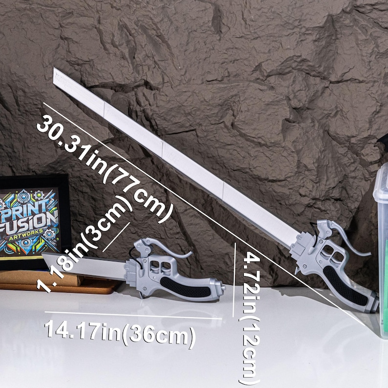 Anti Titan Sword Replica Dual-Wield FDM 3D Printed Prop Sword Decor Toy PLA Perfect for Fans Cosplay Perfect Gamer Gift Swords Props Toy image 2