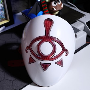 Yiga Clan Zelda Mask, ABS Cosplay Accessory with Red Details and Adjustable Leather Strap, BOTW TotK Gamer Gift Unique Holiday Gift for Fans