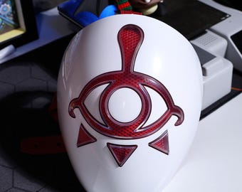 Yiga Clan Zelda Mask, ABS Cosplay Accessory with Red Details and Adjustable Leather Strap, BOTW TotK Gamer Gift Unique Holiday Gift for Fans