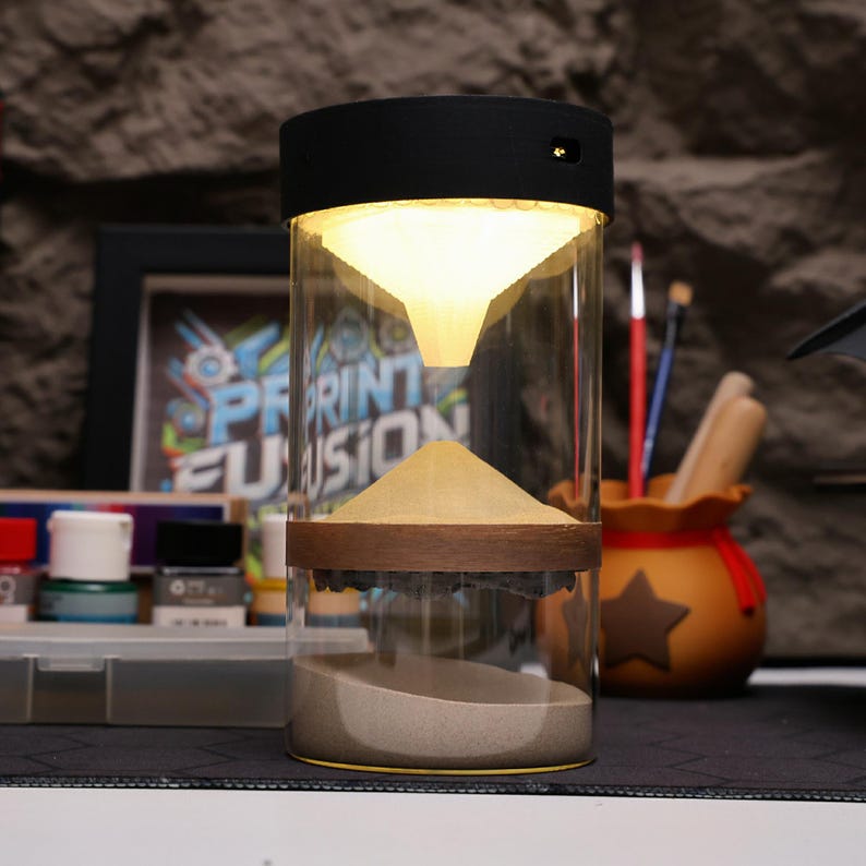 Dune-inspired sandworm night light sci-fi lamp for bedroom or office sand glass decor cool lamp fantasy-inspired home decor perfect for sci-fi fans fantasy gift holiday Christmas gift bedroom decor ambient lighting modern decor sand glass light