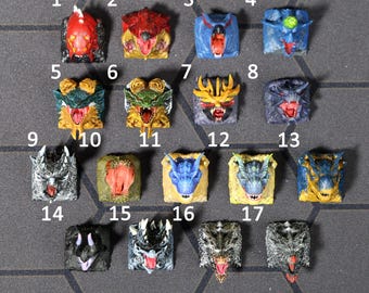 Tecla Monster Hunter para teclados mecánicos, diseño artesanal personalizado impreso en 3D, compatible con Cherry MX, regalo para gamers y coleccionistas.