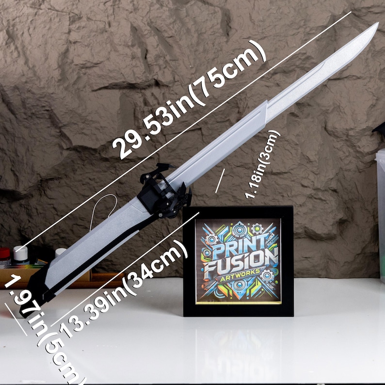 Dishonored Corvo's Folding Sword Props Toy Blade 3D Printed Replica Cosplay Handmade Prop Sword Custom Accessory Perfect Gamer Gift for Him image 4