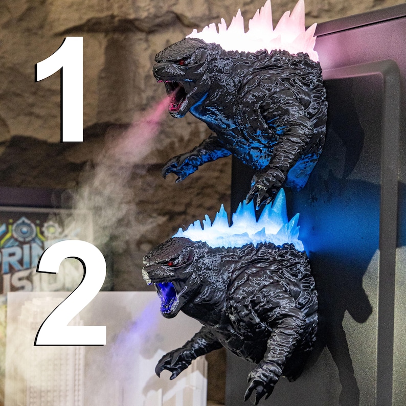 Godzilla Humidifier Atomic Breath Effect Magnet Built-in Battery Dynamic Light Home Decor, Collectors, Birthday Holiday Gift for MU Fans image 10