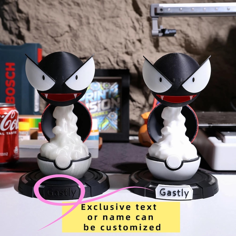 Humidificador Gastly, luz LED morada, impresión 3D, decoración de escritorio para gamers, dormitorio, oficina, lámpara de noche, regalo personalizado para sala de juegos, regalo único y nostálgico. imagen 8