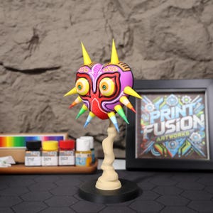 Majora’s Mask 3D Printed LED Zelda Desk Table Decor With Glowing Lights ...