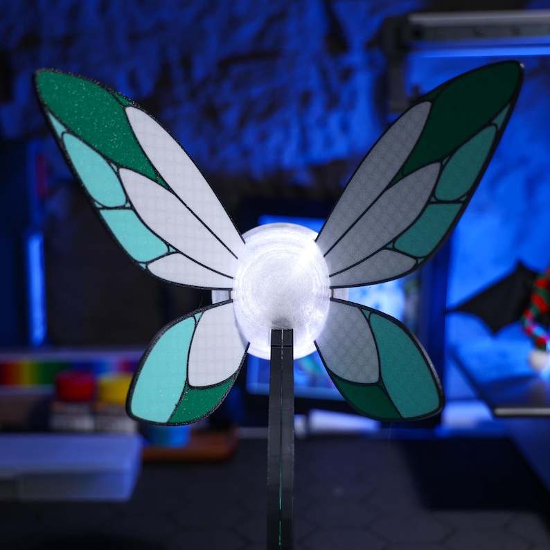 Magnetic switch LED light, ideal as a unique Zelda fan gift, 3D printed Hyrule fairy-inspired lamp for relaxing rooms, nightlight for gamers, and a cool bedroom decoration with USB power source.