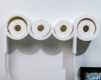 Poop Toilet Paper Holder Practical Version™ 3D Printed Wall Mount Roll Storage TP Shelf, Humorous Bathroom Decor, Functional and Quirky Gift
