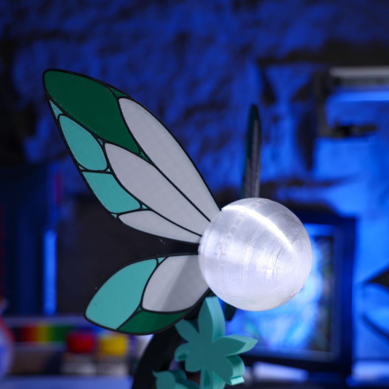 Interactive Zelda fairy lamp with ambient LED light, perfect for Zelda fans, gaming collectors, and bedroom decor. USB-powered night light with magnetic switch control, making it an ideal gift for any occasion.