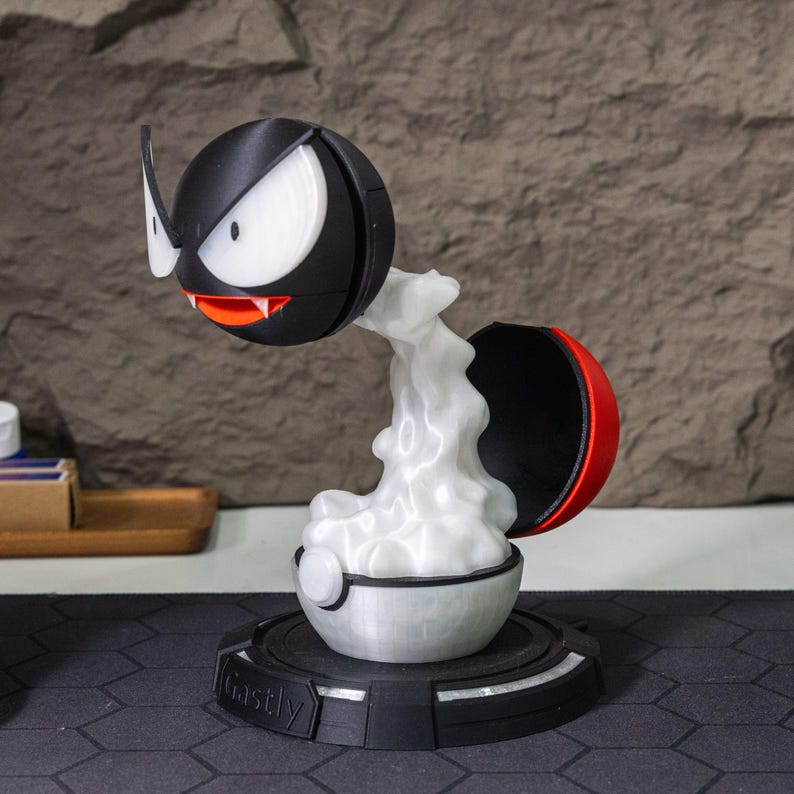 Humidificador Gastly, luz LED morada, impresión 3D, decoración de escritorio para gamers, dormitorio, oficina, lámpara de noche, regalo personalizado para sala de juegos, regalo único y nostálgico. Glow in the DARK PLA