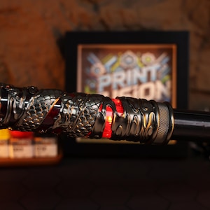 Rechargeable Monkey King prop staff with dynamic LED lights and air-control stretch feature, perfect for cosplay events, Black Myth Wukong fans, and anyone looking for a unique Sun Wukong weapon for performance or play.
