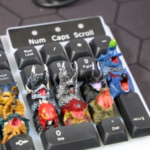 Custom 3D printed keycap for mechanical keyboards, featuring a unique, detailed design inspired by Monster Hunter dragons, designed for fans of the series looking to upgrade their keyboard style.