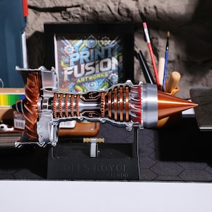 printed turbofan engine; realistic motorized jet engine model; aviation decor for enthusiasts; functional fan rotation; perfect aircraft engine Christmas ornament; detailed plane engine model, eco-friendly PLA ideal home office display, aviation gift