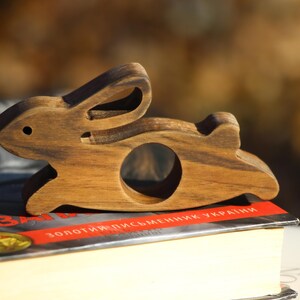 Rabbit-shaped Book Thumb Page Holder Made From Natural Walnut, Handmade ...