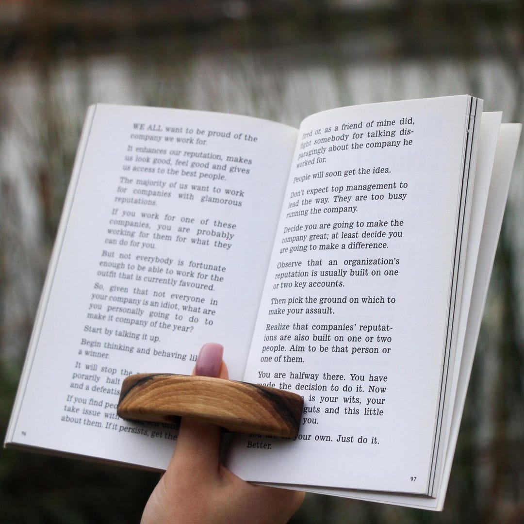 Personalized Wooden Thumb Book Page Holder With Custom Engraving ...