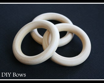 50 - Large Unfinished Wooden Ring - 3 inch diameter (76mm) - Great Teethers, Jewelry, Ring Toss Games and More