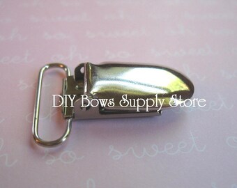 32 Metal Pacifier Clips - 1" or 2.5 cm Suspender / Pacifier / Bib Holder
