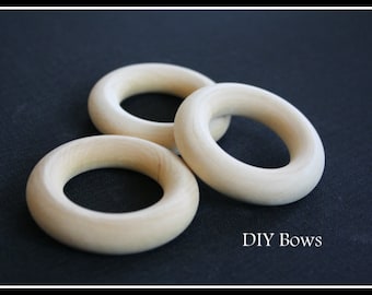 25 - Medium Wooden Ring - 2-1/2 inch diameter - Great for Jewelry, Teethers, Ring Toss Games and More