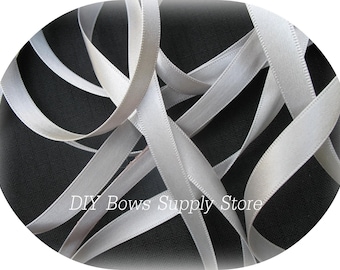 OFFRAY 3/8 LIGHT GREY Double Face Satin Ribbon - 5 Yards