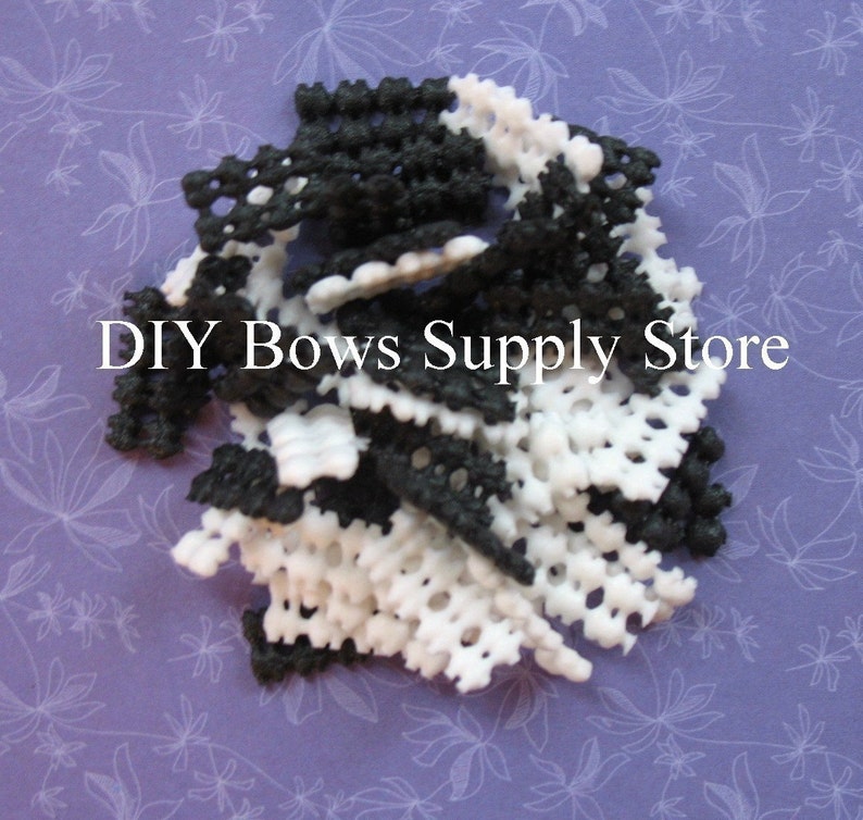 100 White & Black No Slip Grip Liners for Hair Bows Clippies Etsy