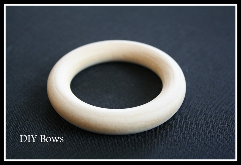 4 Large Wooden Ring 3 inch diameter 76mm Great for Jewelry, Teethers, Ring Toss Games and More image 2