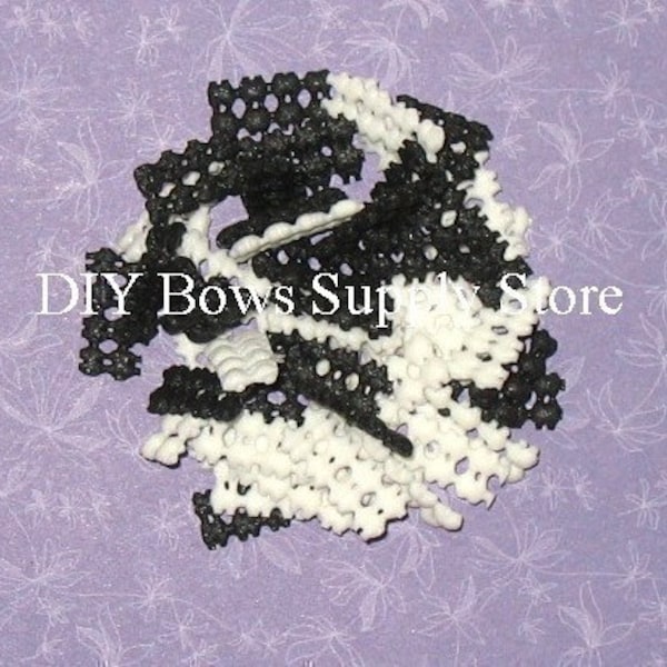 25 White &/or Black No Slip Grip Liners for Hair Bows Clippies