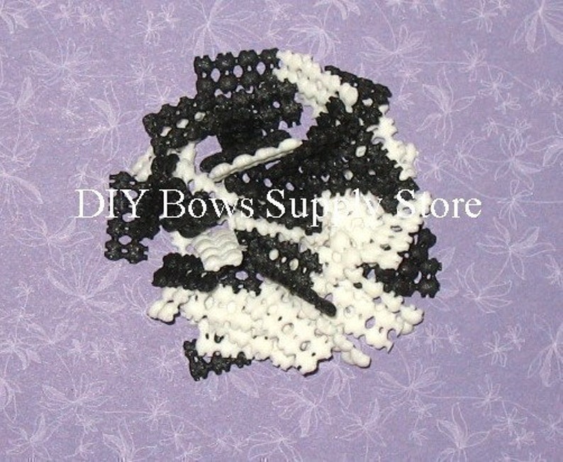 100 White & Black No Slip Grip Liners for Hair Bows Clippies Etsy