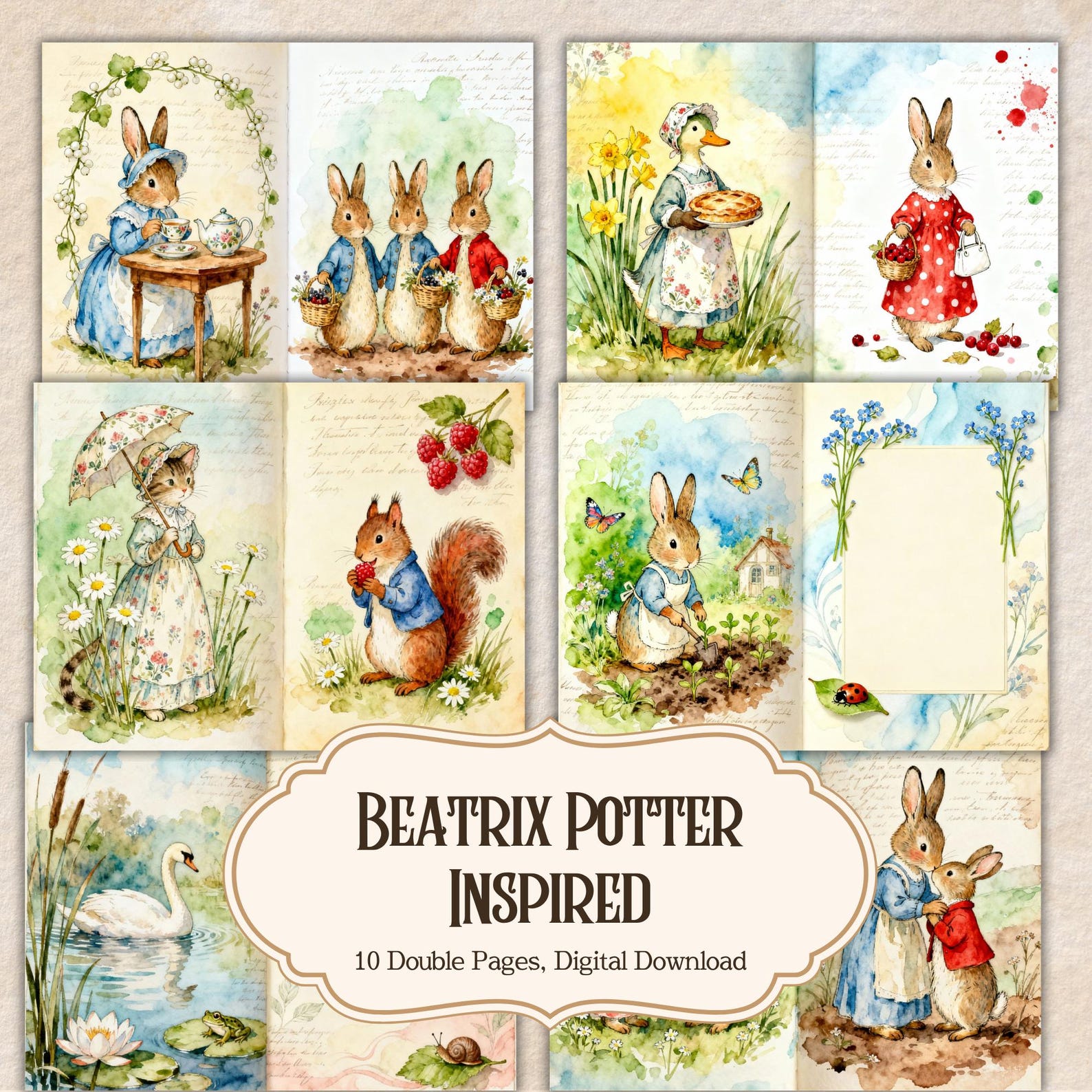 Peter Rabbit Junk Journal | Beatrix Potter Inspired | Digital Download ...