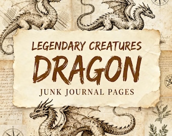 Kit de journal indésirable Dragon : pages imprimables Witchy Fantasy (téléchargement numérique)