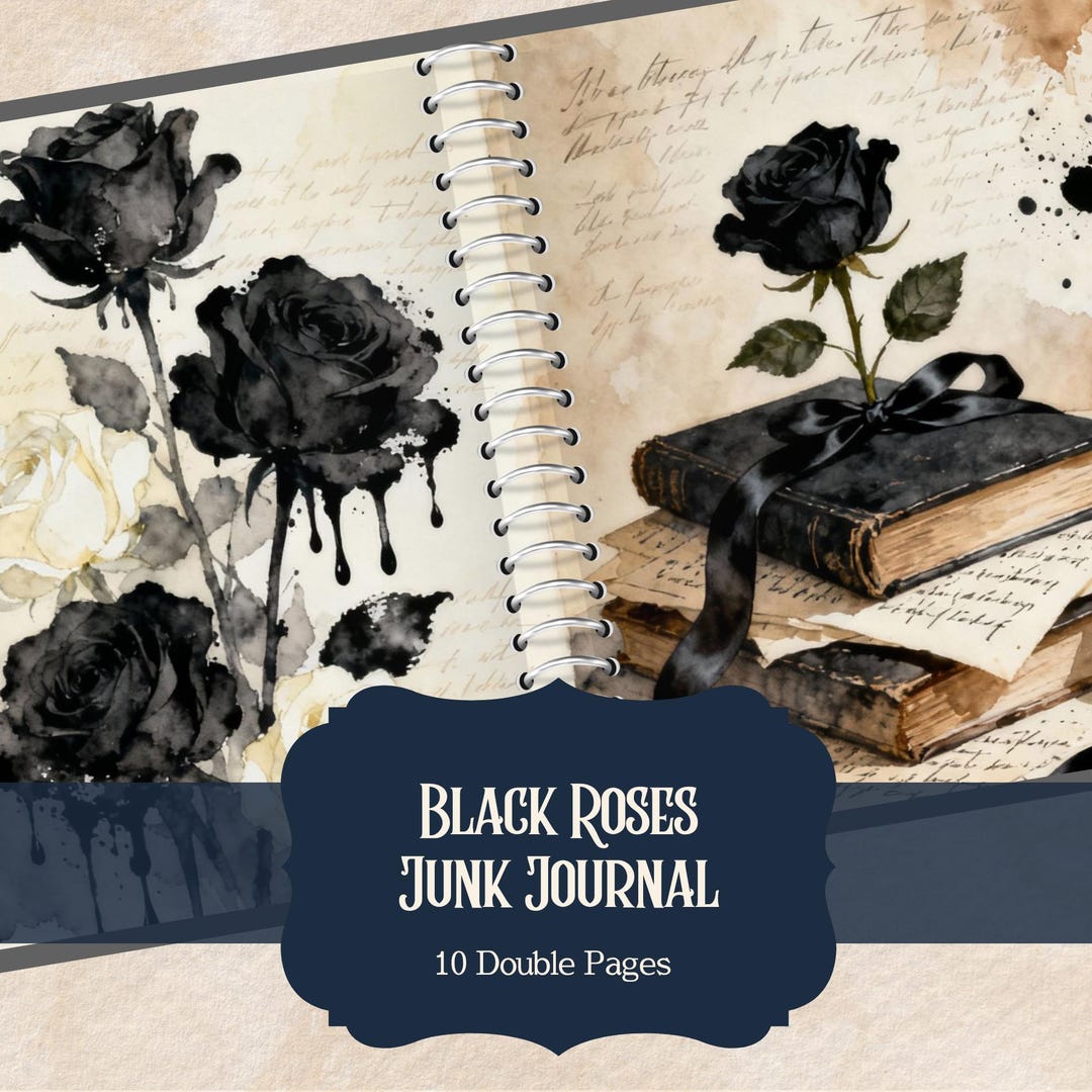 Black Roses Junk Journal Pages | Gothic Victorian Ephemera (digital ...