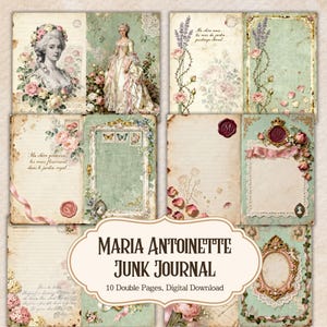 Maria Antoinette Junk Journal Kit | Shabby Chic Roses (Digital Download)
