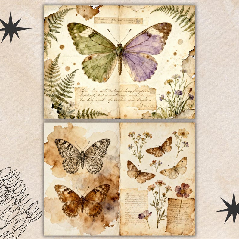 Vintage Insects Journal | Natural History Pages 10 Double Pages (JPG ...