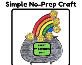 Pot of Gold and Rainbow St. Patrick's Day Craft No-Prep Preschool and Kindergarten