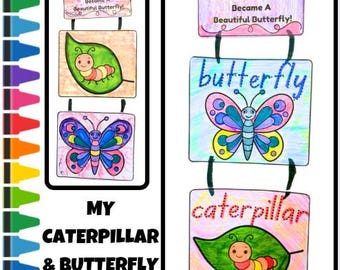 My Caterpillar To Butterfly Mobile Craft Bonus Coloring and Worksheet Bug Insect