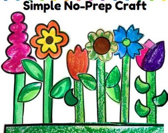 Flower Garden Spring Cut and Paste Craft and Bonus Learning Pages